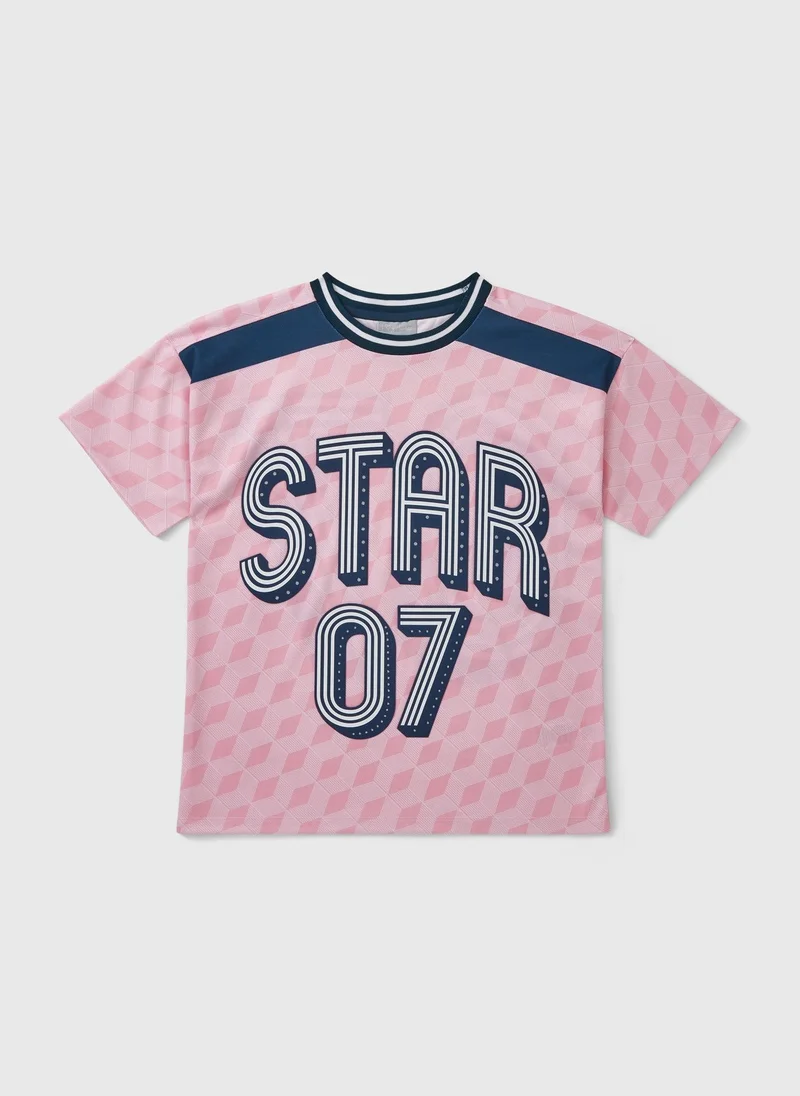 Matalan Girls Pink Football T-Shirt